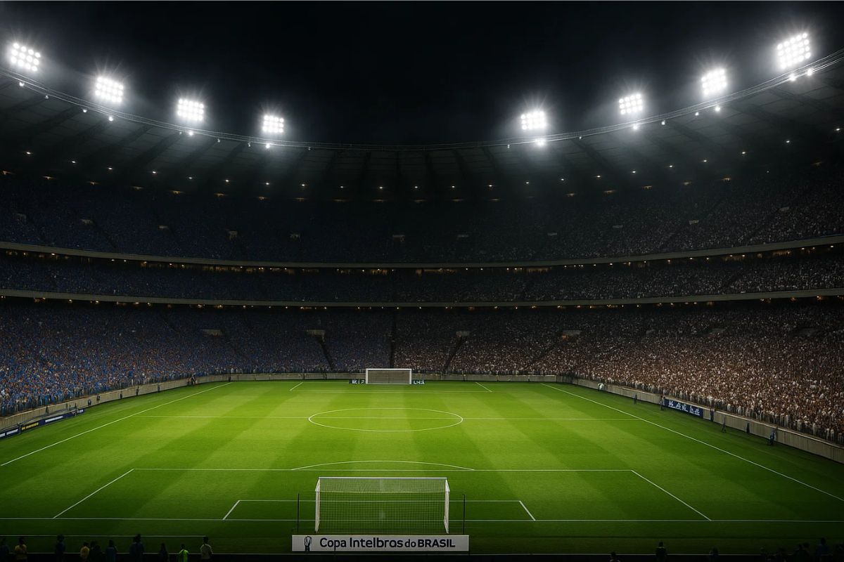 Imagem do estádio no jogo do Cruzeiro pela Copa do Brasil