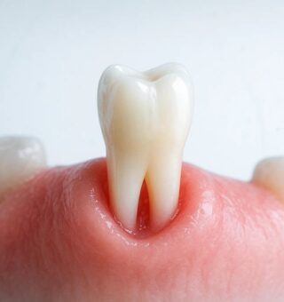 Imagem de um dos dentes nascendo de novo