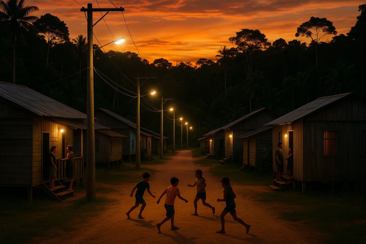 Uma região recebendo Energia na Amazônia