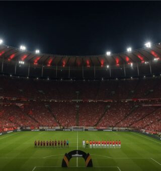 imagem do estádio lotado para o jogo do Flamengo e Internacional
