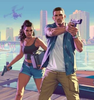 Foto de capa do GTA VI com 2 personagens protagonistas