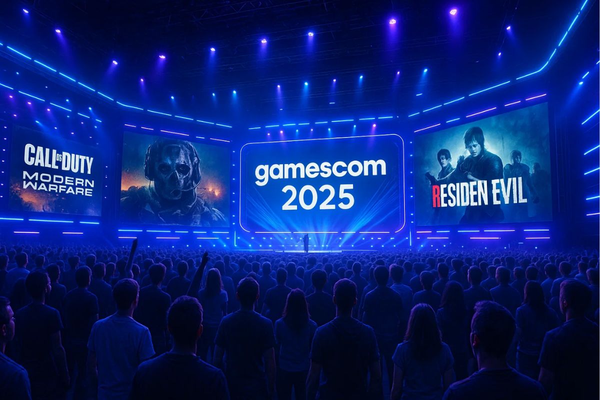 Imagem do salão da Gamescom 2025
