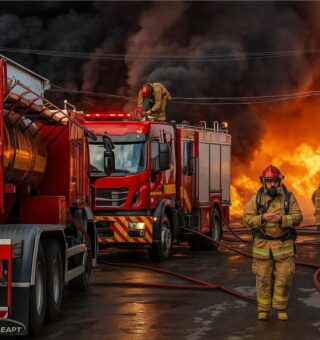 Bombeiros combatendo ao Incêndio em Manaus