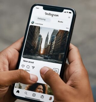 Uma pessoa usando o Instagram