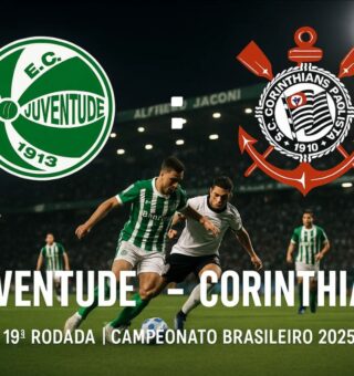 Jogadores do Juventude x Corinthians em campo