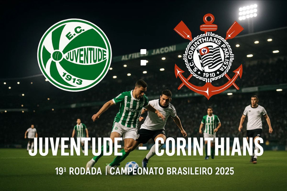 Jogadores do Juventude x Corinthians em campo