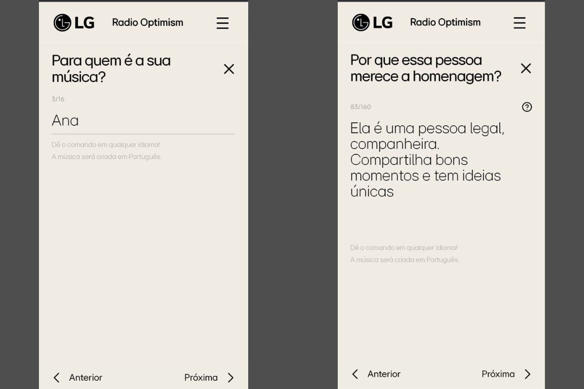LG passo 2 para criar uma música