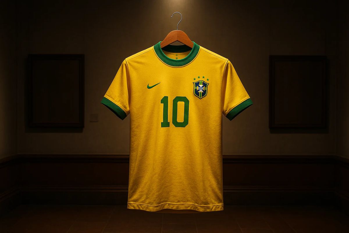 Imagem da camisa 10 da seleção vestida por Neymar e Pelé