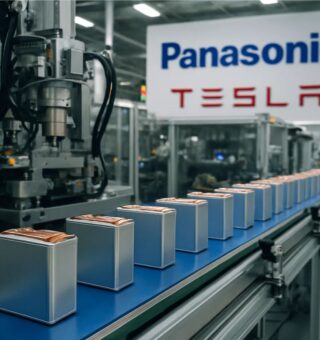 Panasonic-Tesla: imagem de uma fábrica de baterias de carros elétricos
