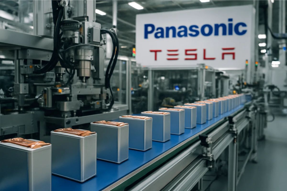 Panasonic-Tesla: imagem de uma fábrica de baterias de carros elétricos