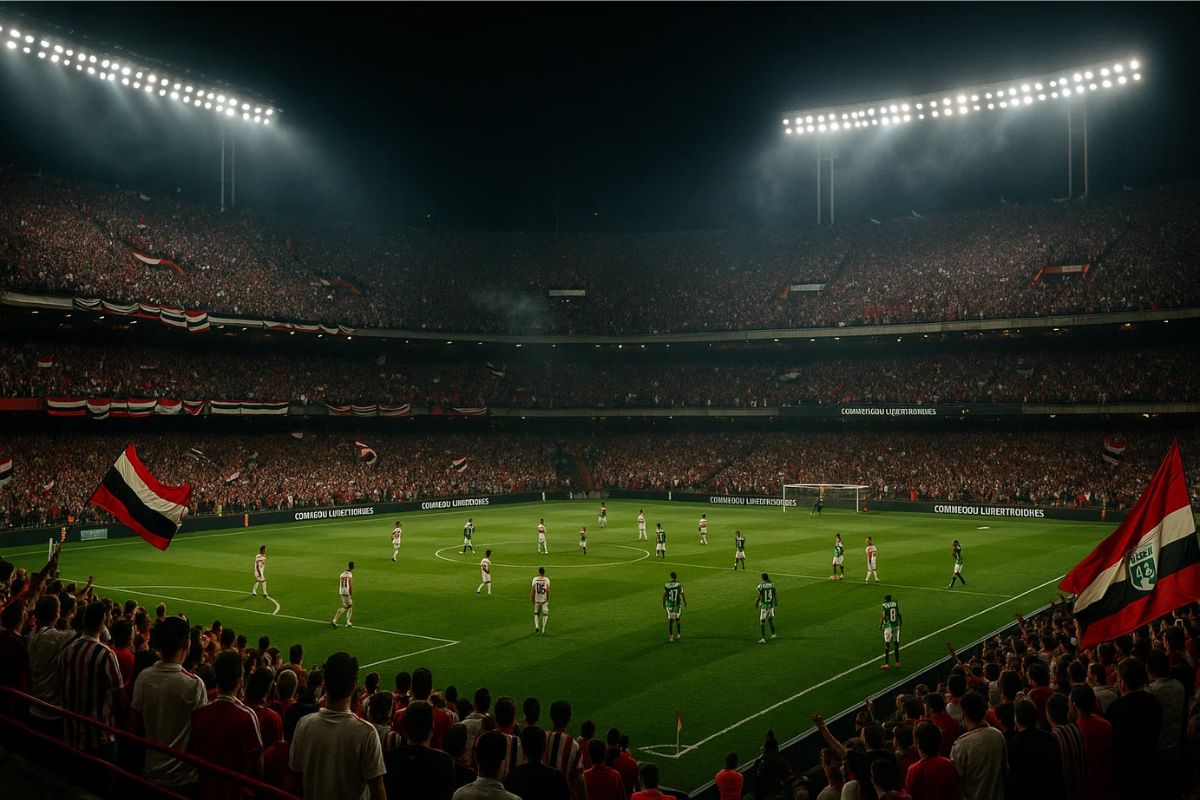 Foto de fora do estádio do confronto entre São Paulo x Atlético Nacional