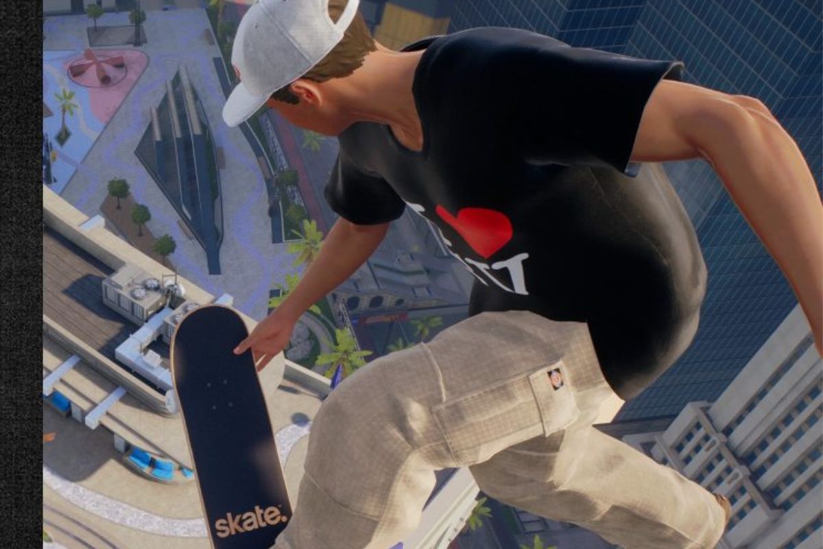 Ilustração de skatitsa em um drop da cidade de Skate.