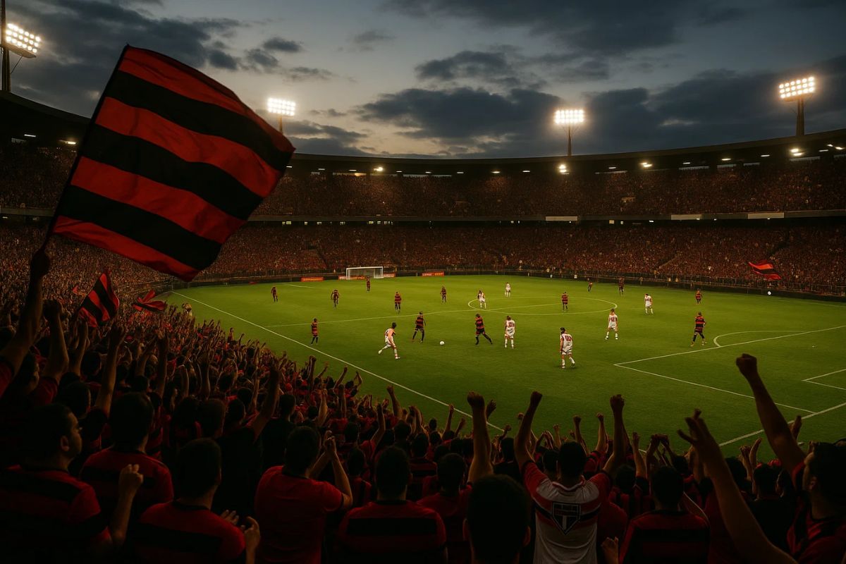 Imagem da arquibancada do jogo de Sport x São Paulo