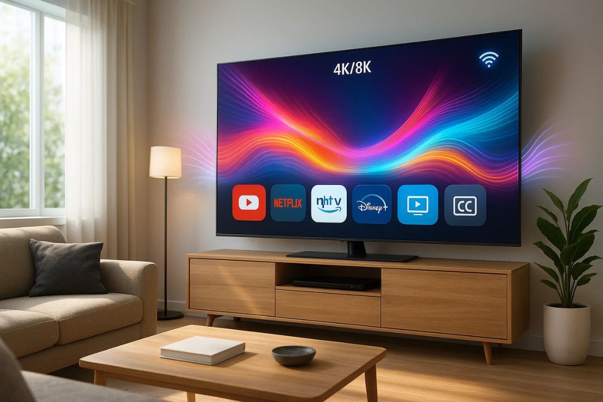 Imagem de uma sala com a TV 3.0