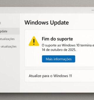 Aviso na tela do Windows