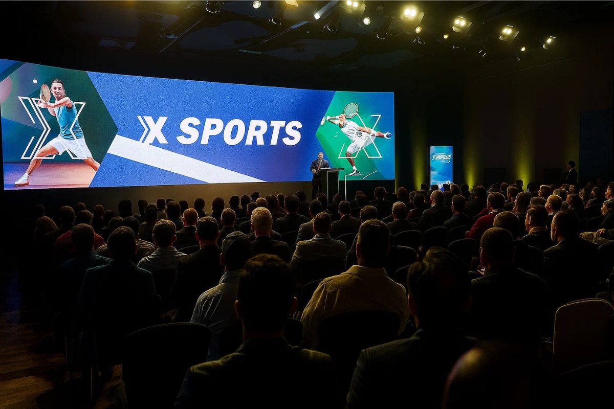 Pessoas assistindo o lançamento da XSports