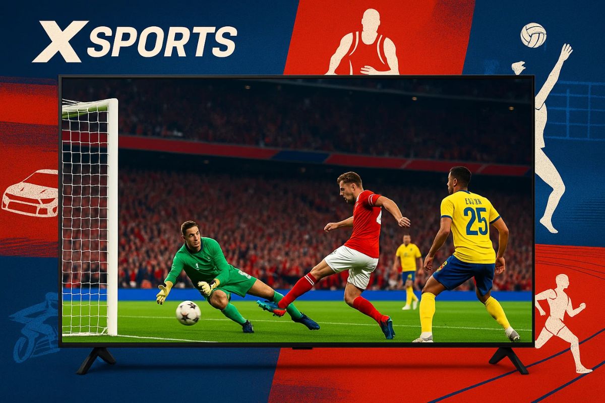 Xsports exibindo futebol na televisão