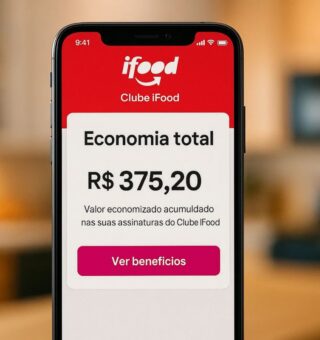 Tela do aplicativo iFood com a função de Economia Total aberta