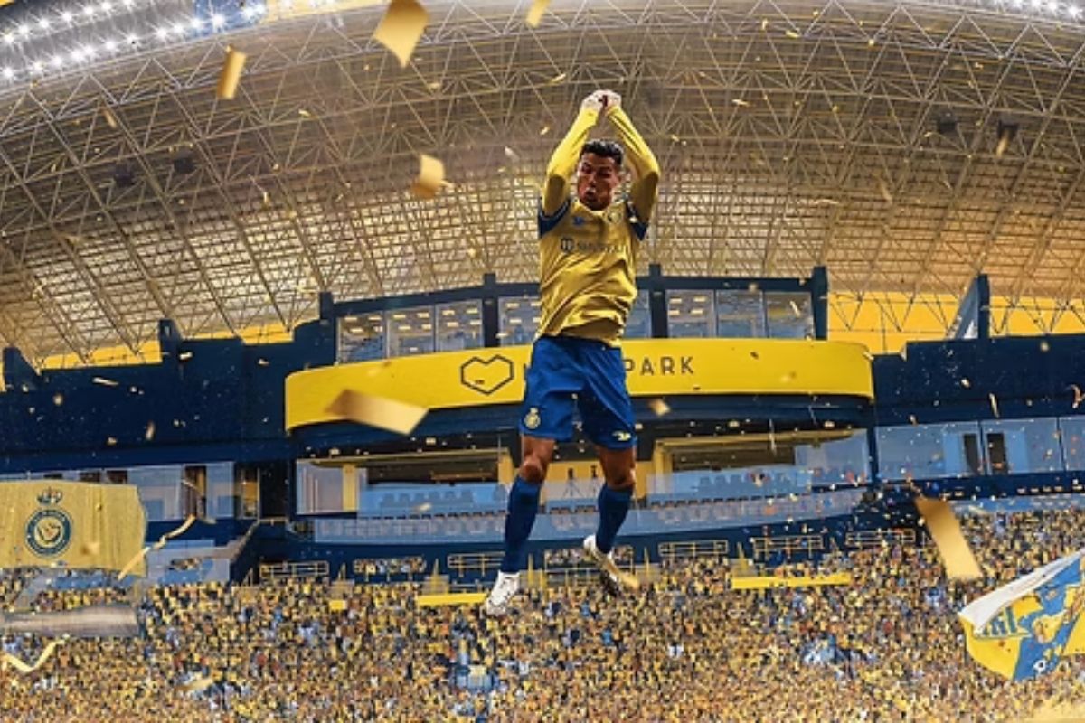 Cristiano Ronaldo comemorando durante confronto de Al Ittihad x Al Nass