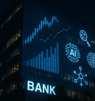 Ilustração de Bancos que dominam o setor de IA