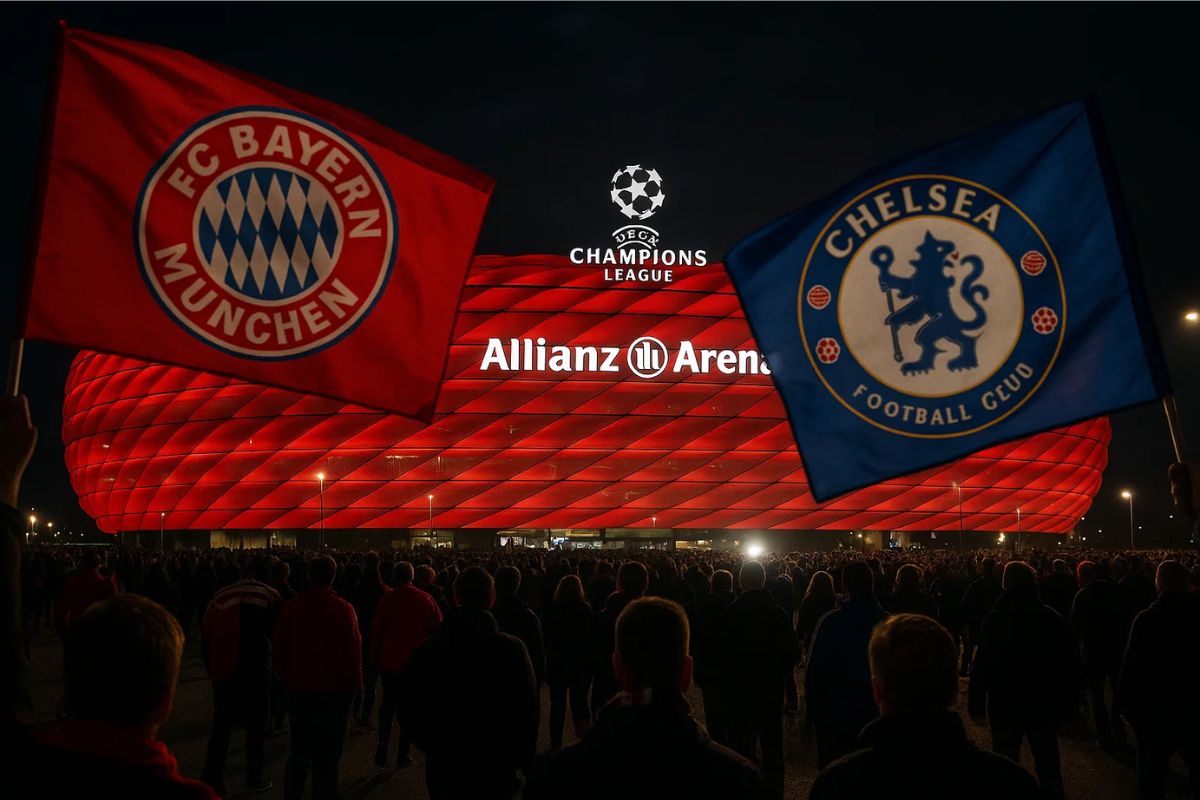 Imagem de torcedores durante o confronto entre Bayern de Munique x Chelsea