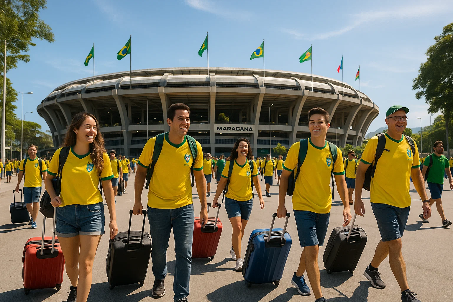 Torcedores no Maracanã depois de assistir Brasil x Chile