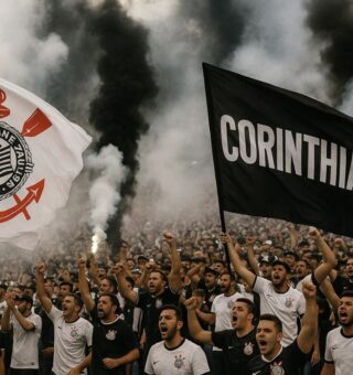 Torcida do Corinthians comemorando