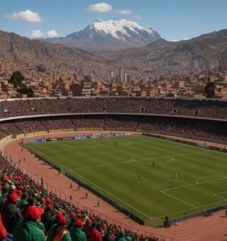 Estádio de El Alto onde ocorre o Brasil x Bolívia