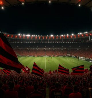 Torcida do Flamengo no Maracanã contra o Estudiantes
