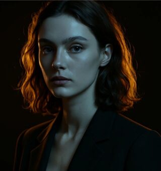 Uma moça com o efeito da trend da foto de studio