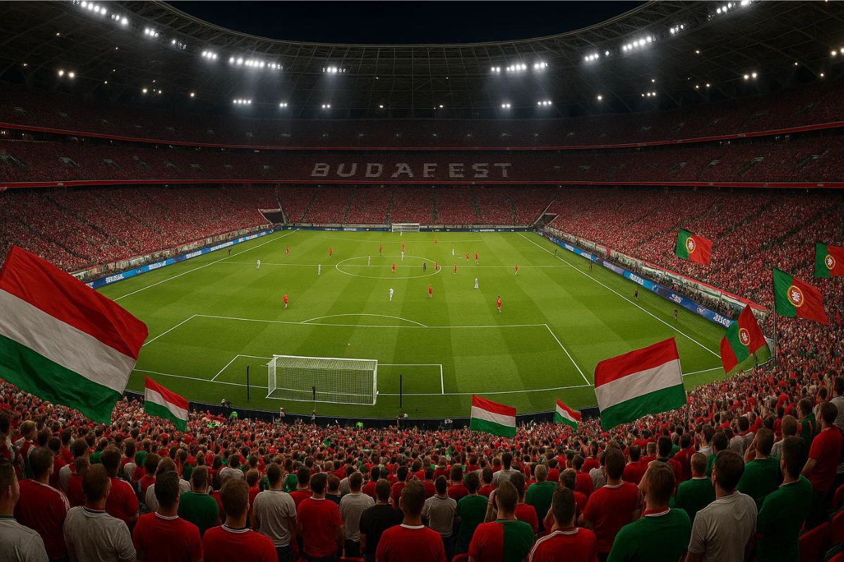 Imagem do estádio de Hungria x Portugal
