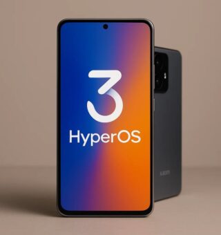 Imagem de um celular recebendo o HyperOS 3