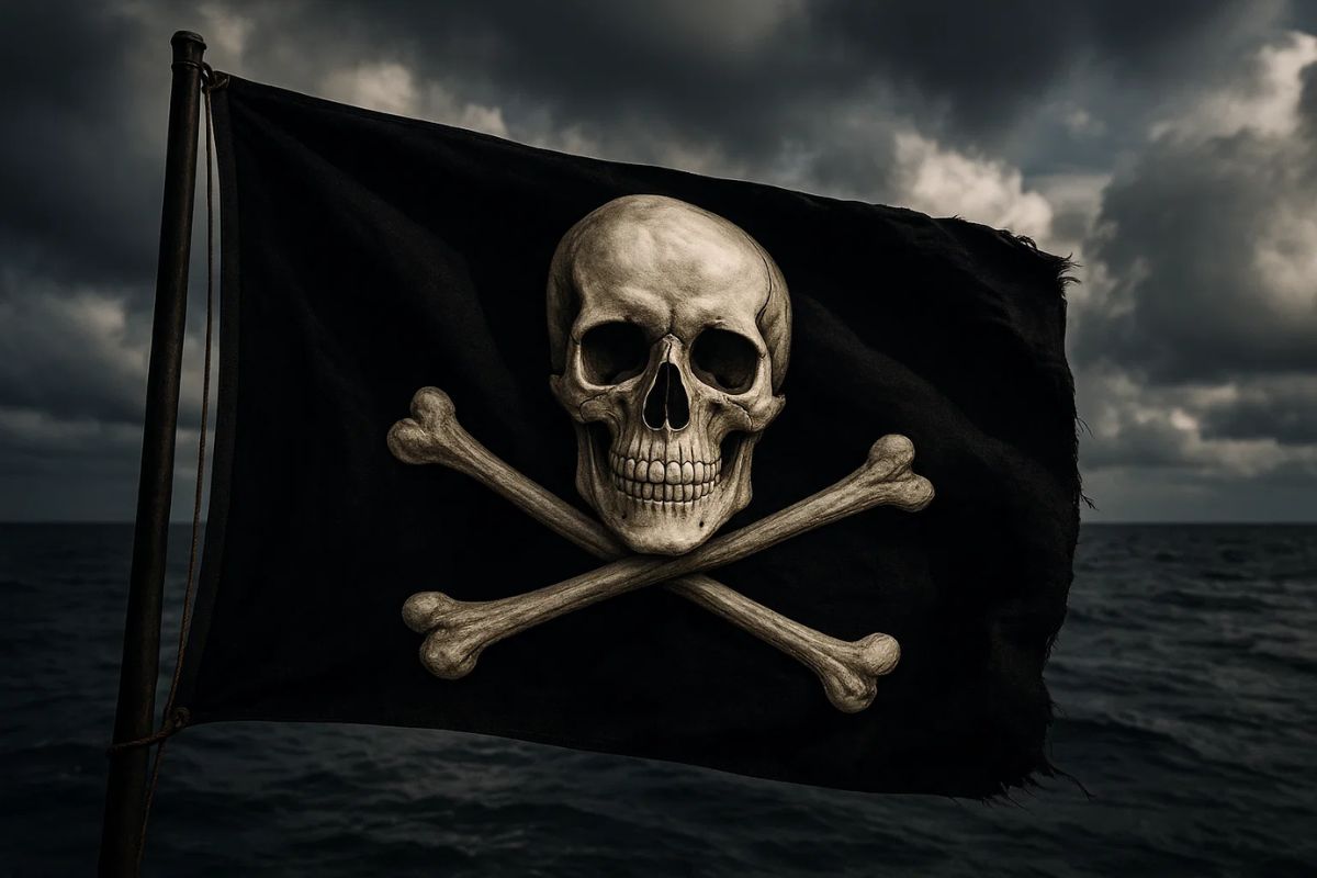 Uma bandeira Jolly Roger