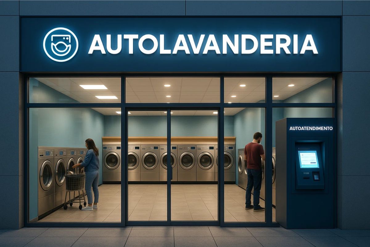 Facha de uma lavanderia self-service