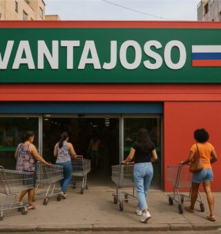 Pessoas entrando no Mercado Russo -2 Vantajoso