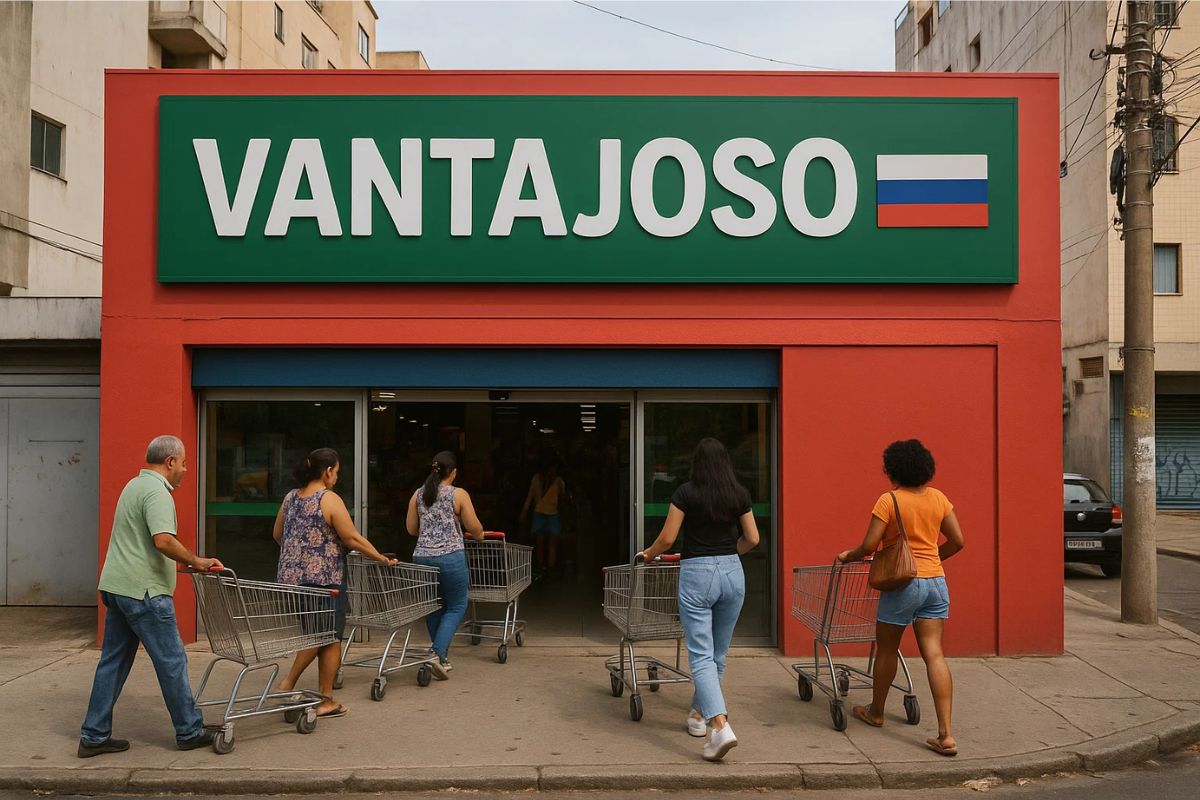 Pessoas entrando no Mercado Russo -2 Vantajoso