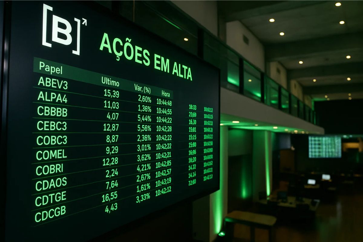 Natura em alta no painel de ações da B3