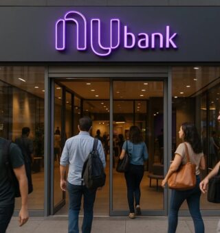 Imagem de uma fachada do Nubank