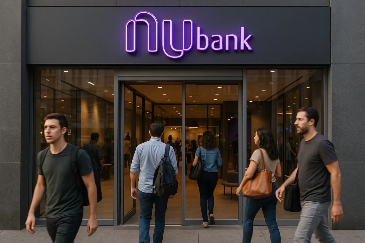Imagem de uma fachada do Nubank