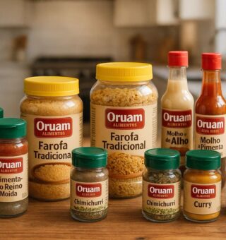 Produtos Oruam na mesa