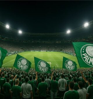 Imagem da torcida durante a partida do Palmeiras x River Plate