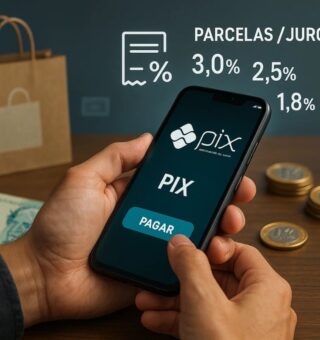 Uma pessoa utilizando o Pix Parcelado em seu celular