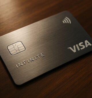 Cartão Visa infinite em cima da mesa