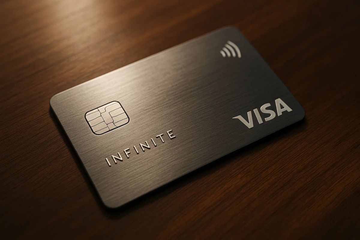 Cartão Visa infinite em cima da mesa
