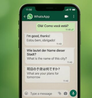 Whatsapp aberto em uma tela