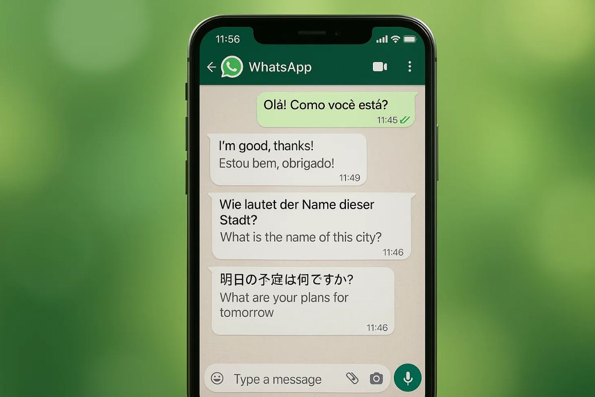 Whatsapp aberto em uma tela