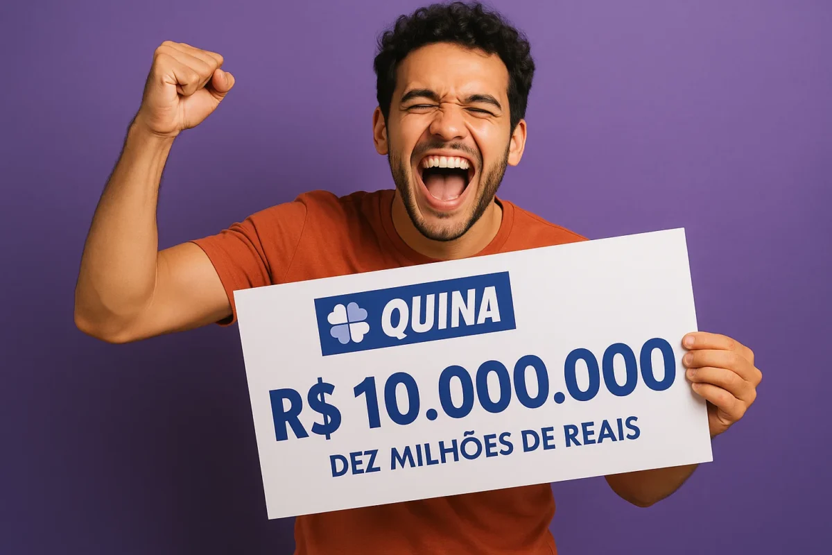 Sem ganhadores na faixa principal a Quina vai sortear R$ 10 milhões hoje (02/09); aposte sem sair de casa