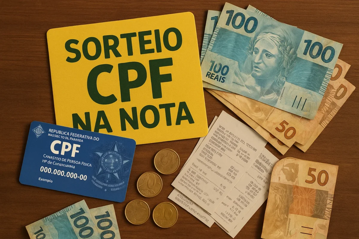 Programa de CPF na Nota vai sortear R$ 120 mil neste sábado (21); veja como concorrer