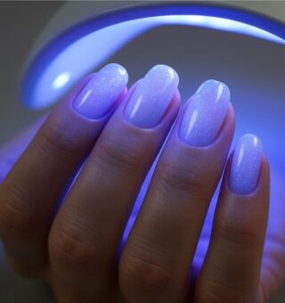 Unha de gel em uma cabine UV
