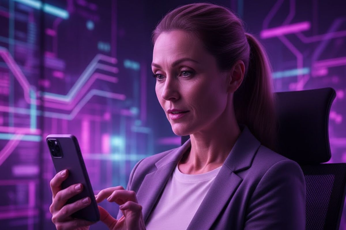 Cliente do Nubank em ar roxo vendo aviso no celular